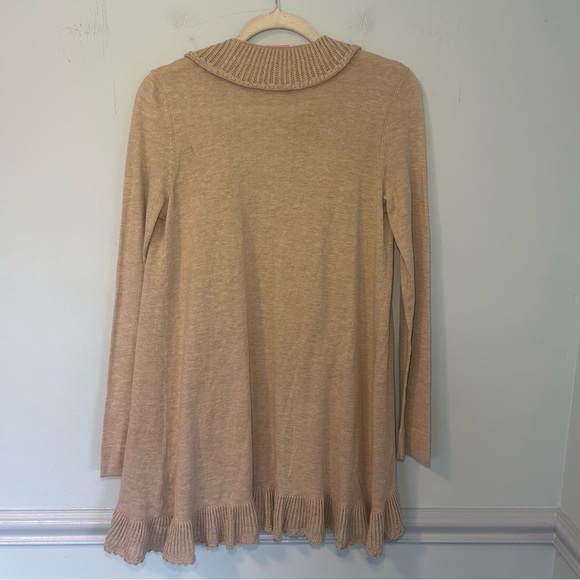 Lilly Pulitzer Gold Metallic Cascading Ruffle Kiernan Cardigan Size Small - Picture 4 of 10